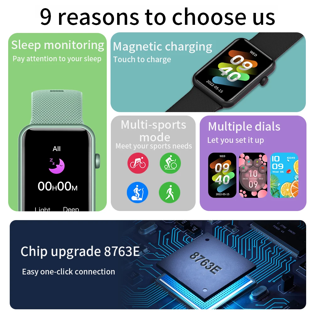 Смарт-часы женские HD BT браслет для звонков мужские кровяное давление сердечник