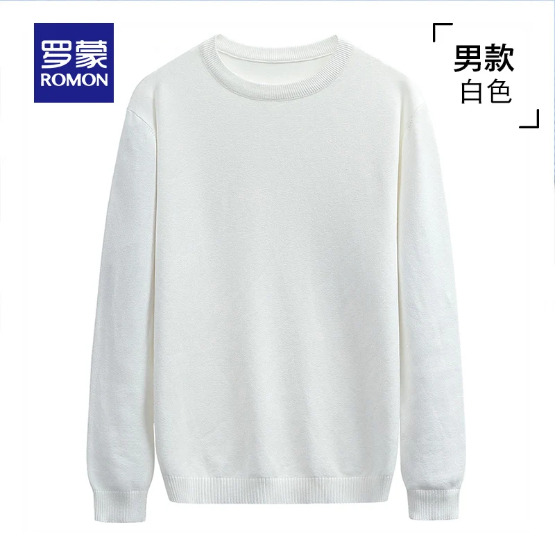 Autumn and Winter New Men's and Women's Same Crew Neck Pullover Sweater Sweater Black Couple's Long-Sleeved Sweater