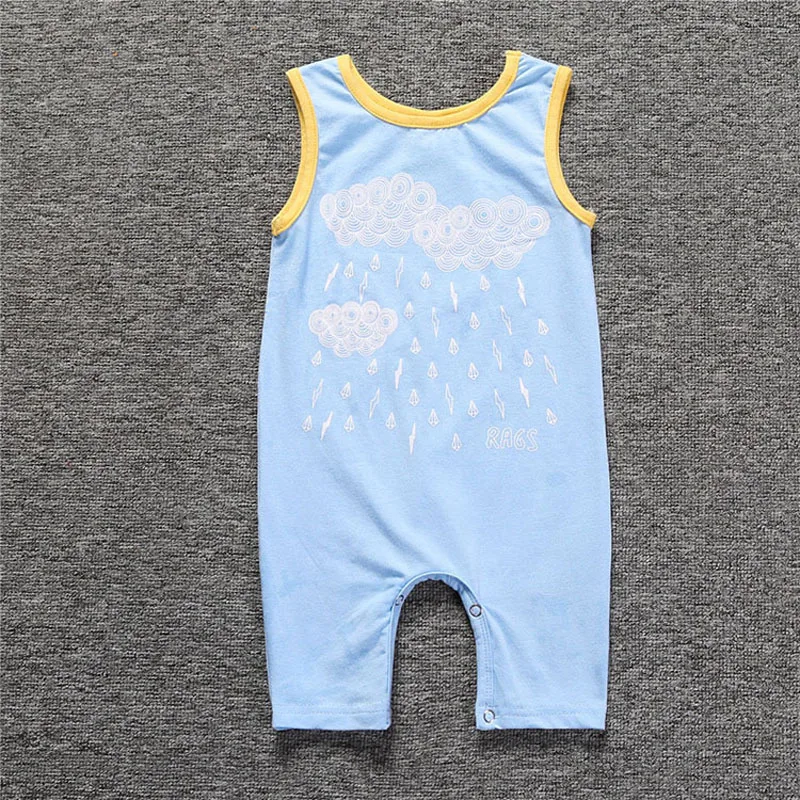 

2022 Summer Baby Boys Clothes Sleeveless Cartoon Print Vest Jumpsuit Infant Baby Boy Casual Romper Jumpsuit Outfits Clothes 0-24