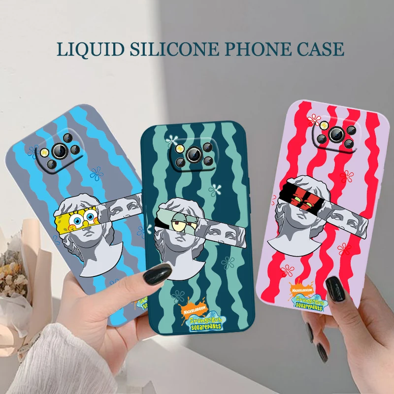 

Sponge Anime Phone Case For XiaoMi POCO X2 X3 X4 GT NFC Pro M3 M4 Pro F3 F4 GT C3 C31 C40 Liquid Rope Funda Cover Soft Back Capa