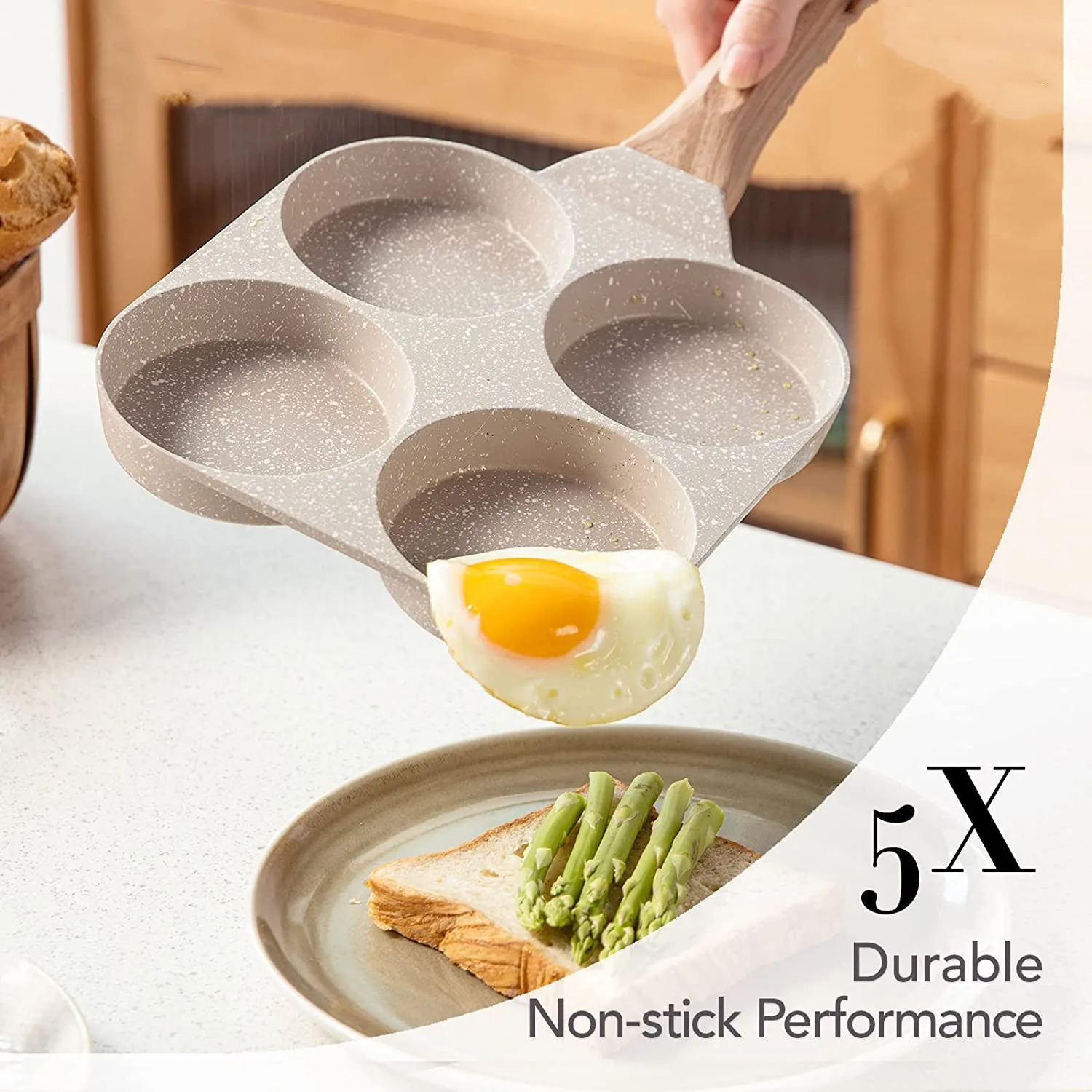 

Four Holes Egg Pancake FYI Pan Frying Non Stick Pans and Pot Skillet 4 Eggs Stove Omelet Breakfast Ham Maker for Kitchen Tool