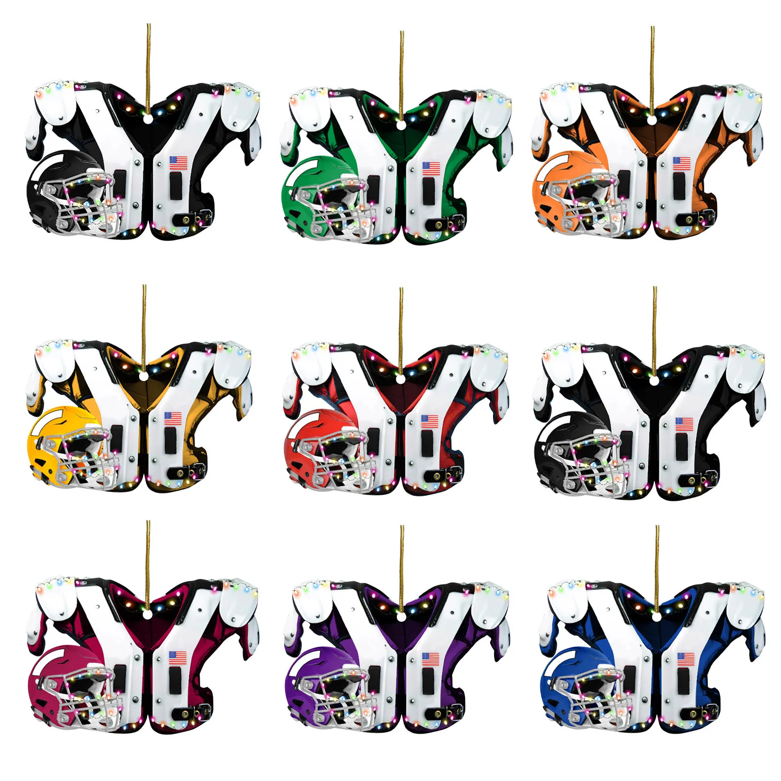 2022 New Collection Decor DIY American Football Shoulder Pads And Helmet Ornaments Home Decoration Pendant Crafts |