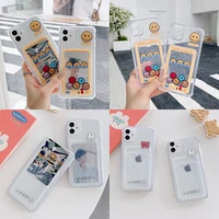 card pocket clear phone case for huawei p30 p40 p50 pro mate 30 40 pro nova 9 5 6 nova 7 8 pro cover soft silicone cute pattern