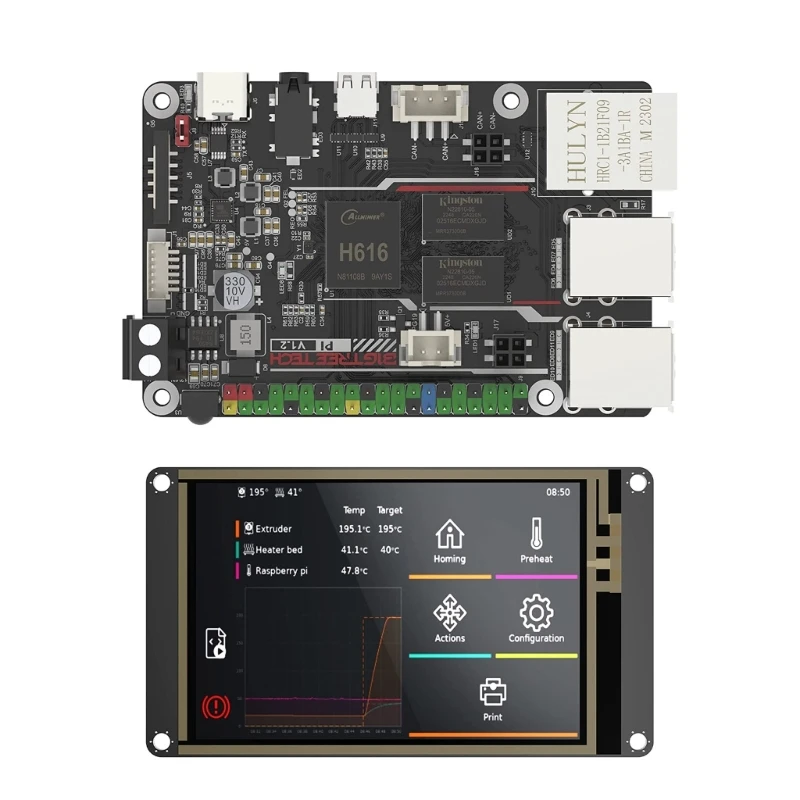 

3D-принтер V1.2 + TFT35 SPI V2.1, комплект платы управления SPI, ЖК-дисплей, четырехъядерный процессор 64 бит ARM CortexA53,