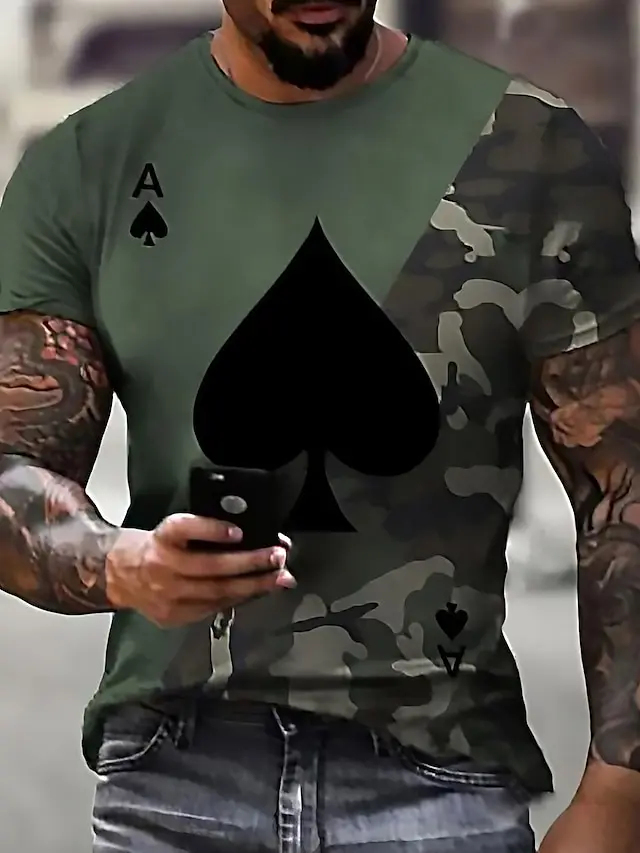 

Мужская футболка с круглым вырезом и 3D-принтом, с коротким рукавом