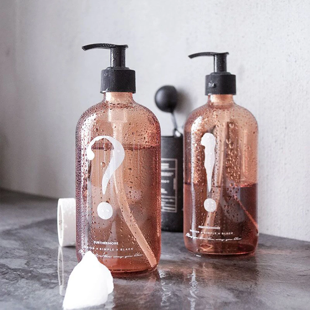 

500ml Soap Dispenser Glass Hand Sanitizer Shower Gel Shampoo Bottles Home Hotel Empty Press Storage Sub-bottling