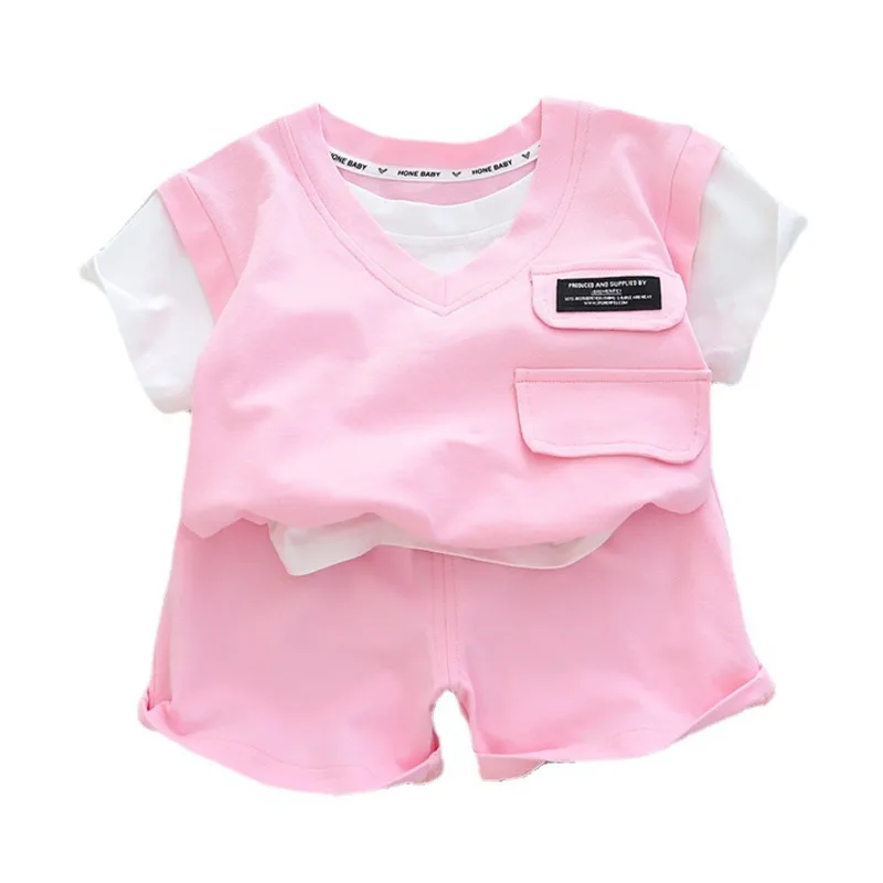

New Summer Fashion Baby Girls Clothes Suit Children Outfits Boys T-Shirt Shorts 2Pcs/Sets Toddler Casual Costume Kids Tracksuits