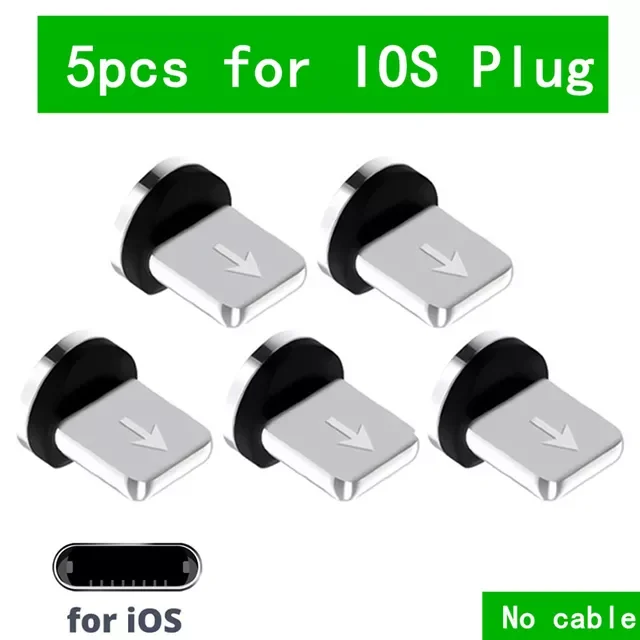 

Round Cable plug 8 Pin Type C Micro USB C Plugs Fast Charging Phone Magnet Charger Plug For iPhone 1m line chargering