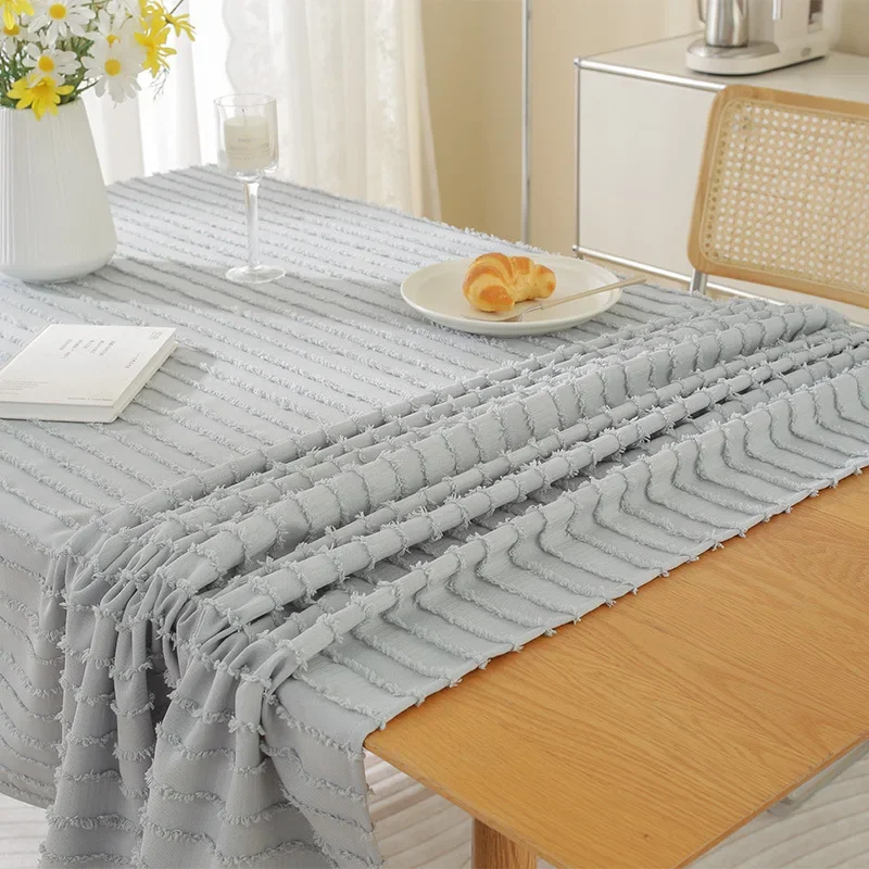 

Simple Stereoscopic Striped Tablecloth Anti-scald Table Cloth Coffee Table Towel Desk Household Cover towel Party Decoration