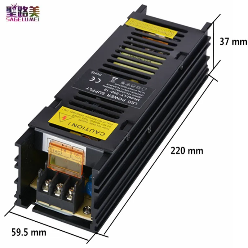 Черный Источник питания SMPS с переключением светодиодов 8A 200W постоянное напряжение DC24V переменное напряжение AC220-230V AC to DC трансформатор для осветительной светодиодной лампы.