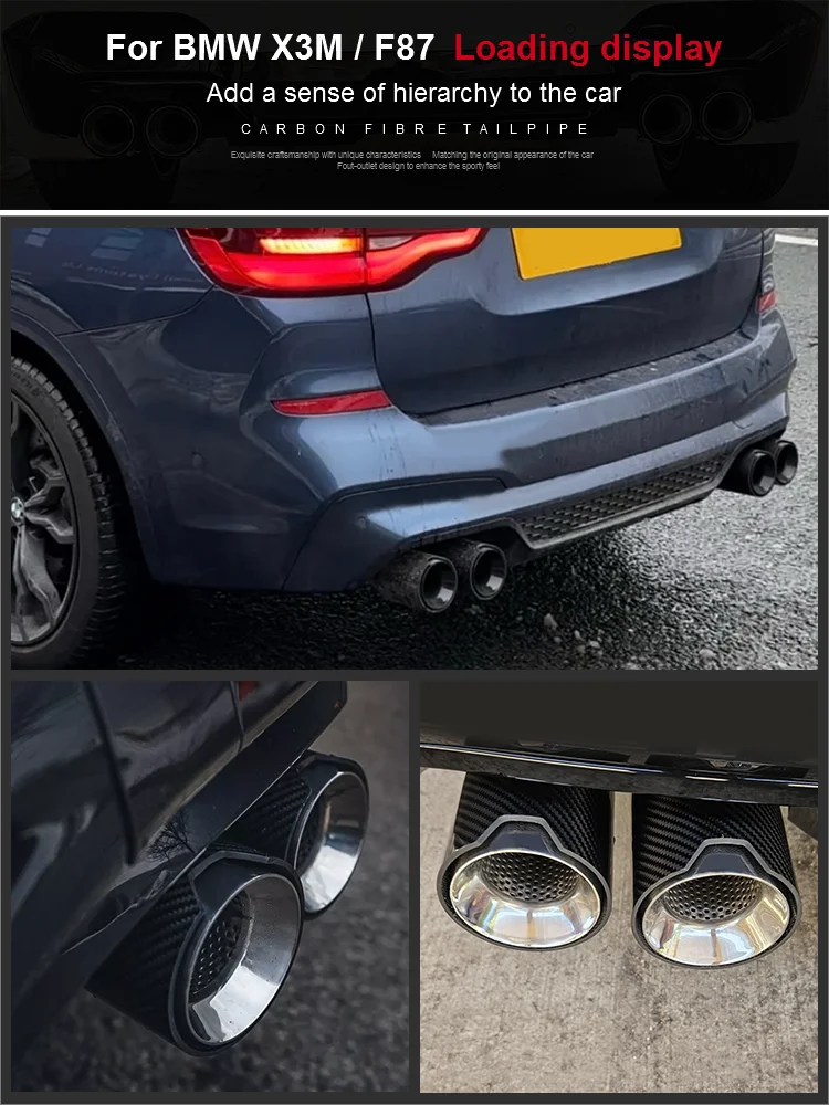 Фото Наконечники выхлопных труб SYPES для BMW X3M, X4M, X5M, X6M, F97, F98, F95, F96: карбоновые насадки на выхлопную трубу M Performance для индивидуального тюнинга №3