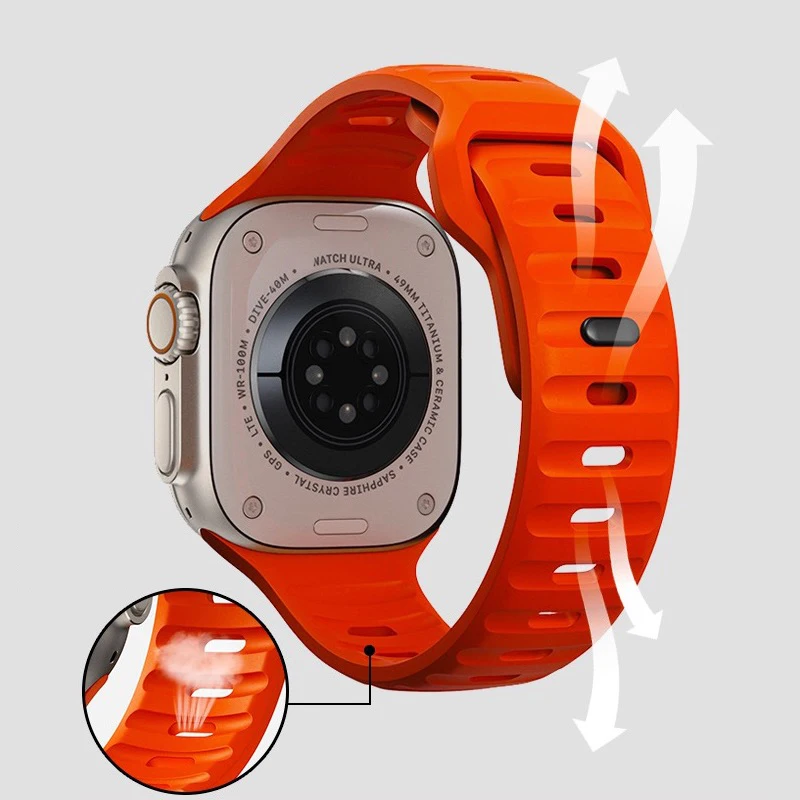For Apple Watch Ultra 49mm Band  Case Strap 40mm 41mm 42mm 44mm 45mm Silicone Sport Rubber Correa Iwatch Series 8 7 6 Se 5 4 3