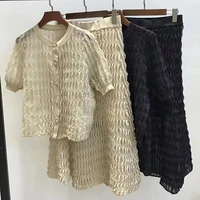 high quality womens set 2022 summer autumn sweater suit ladies knitted cardigan topselastic waist long knitted skirt suits