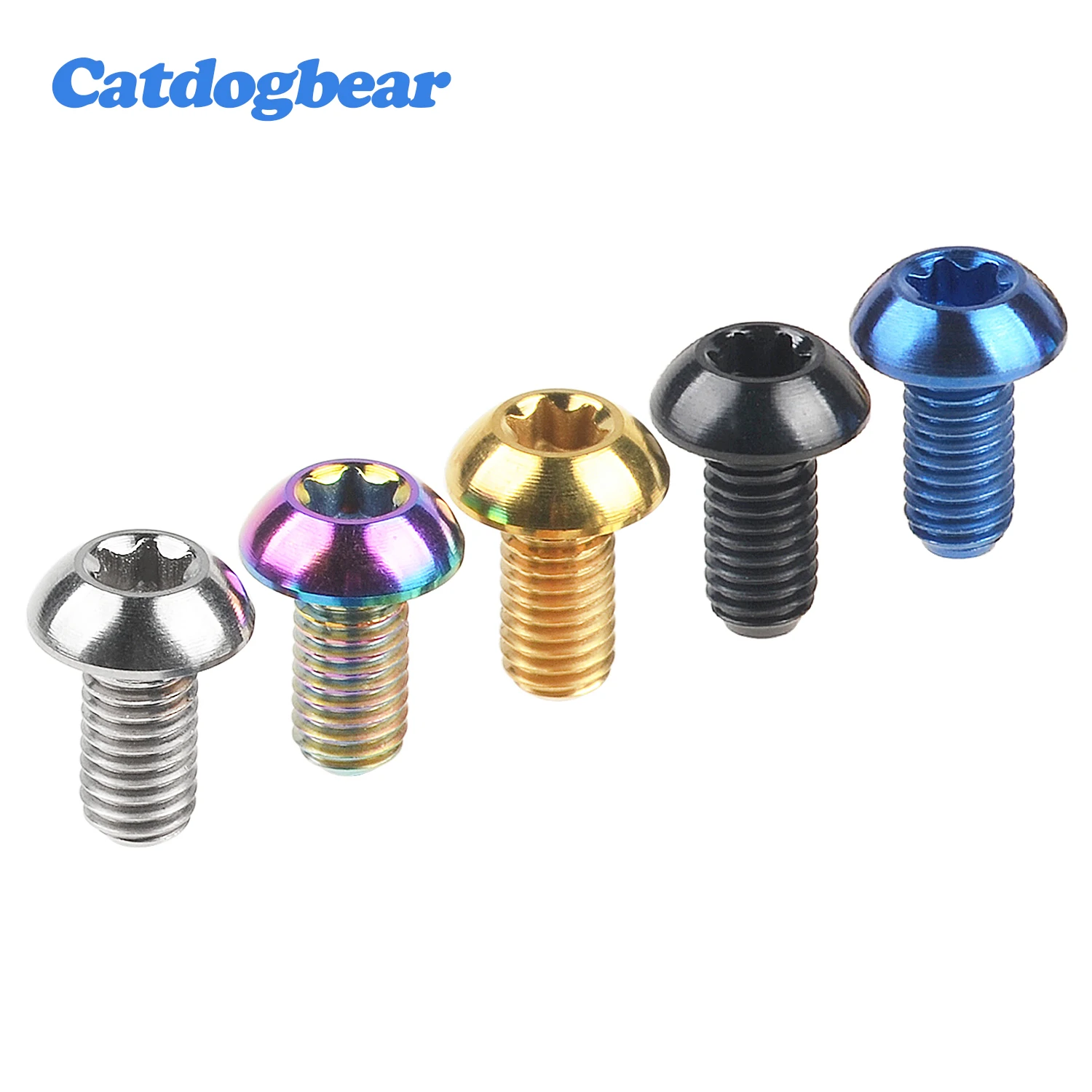 Catdogbear-tornillos de titanio de 4 piezas, M5x10m, 12mm, para rotores de freno de disco, bicicleta de montaña y carretera, T25, cabeza Torx, dis