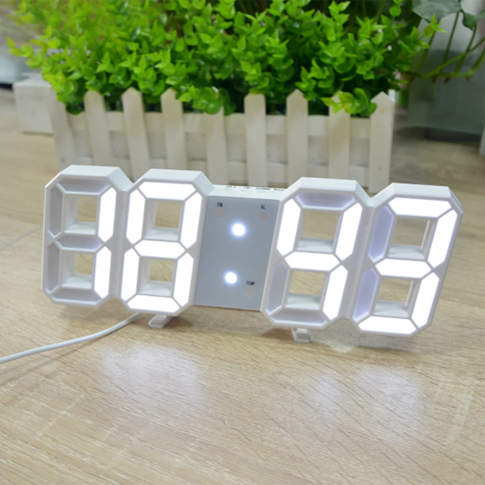 

3D Digital LED Stereo Clock Birthday Gift Indoor Ornament Calendar Temperature Display Smart Brightness Adjustment Clock
