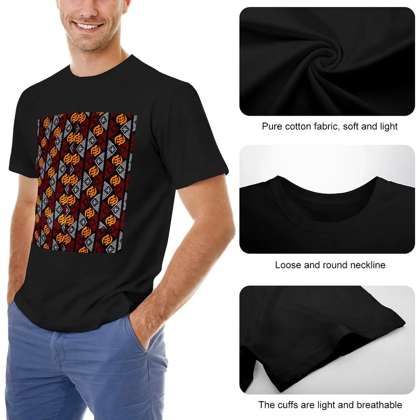 GYE NYAME CLOTH WITH BOGOLAN SYMBOLS футболка заготовки быстросохнущие аниме фигурки спортивные