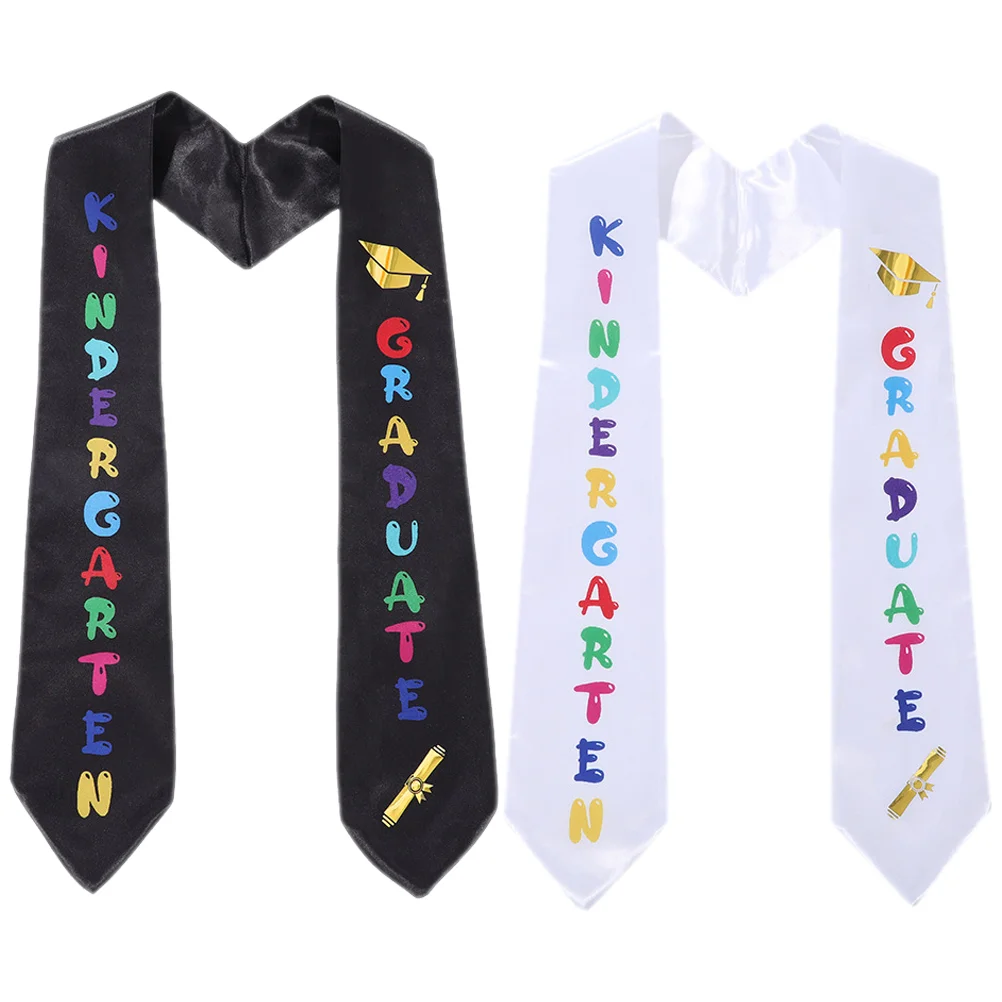 

2pcs Preschool Shawl Kindergarten Printed Graduation Sash Graduation Honor Sash
