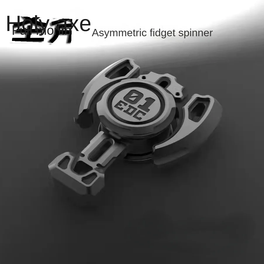 Holy Axe Asymmetric Fingertip Gyro EDC Metal Decompression Toy Trendy Playing Push Card Fidget Spinner