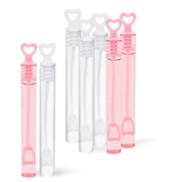 50pcs plastic multicolor heart tubes for wedding party favors soap water bubble bottle love heart wand tube for home diy tools