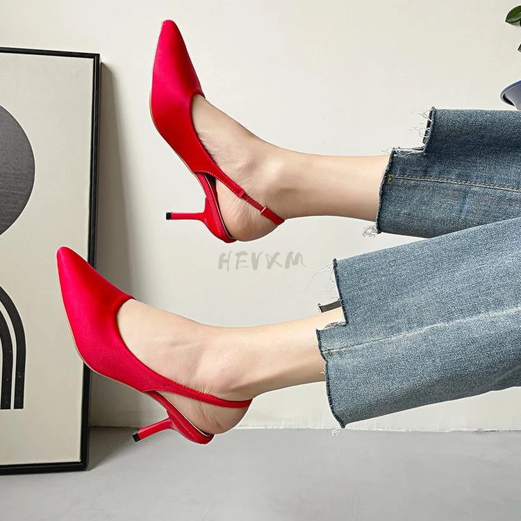 

High Heel Women's Shoes Summer New Style Back Strap Pin Buckle Women's Shoes Summer Sandals Sexy Banquet Wedding Shoes Stilettos