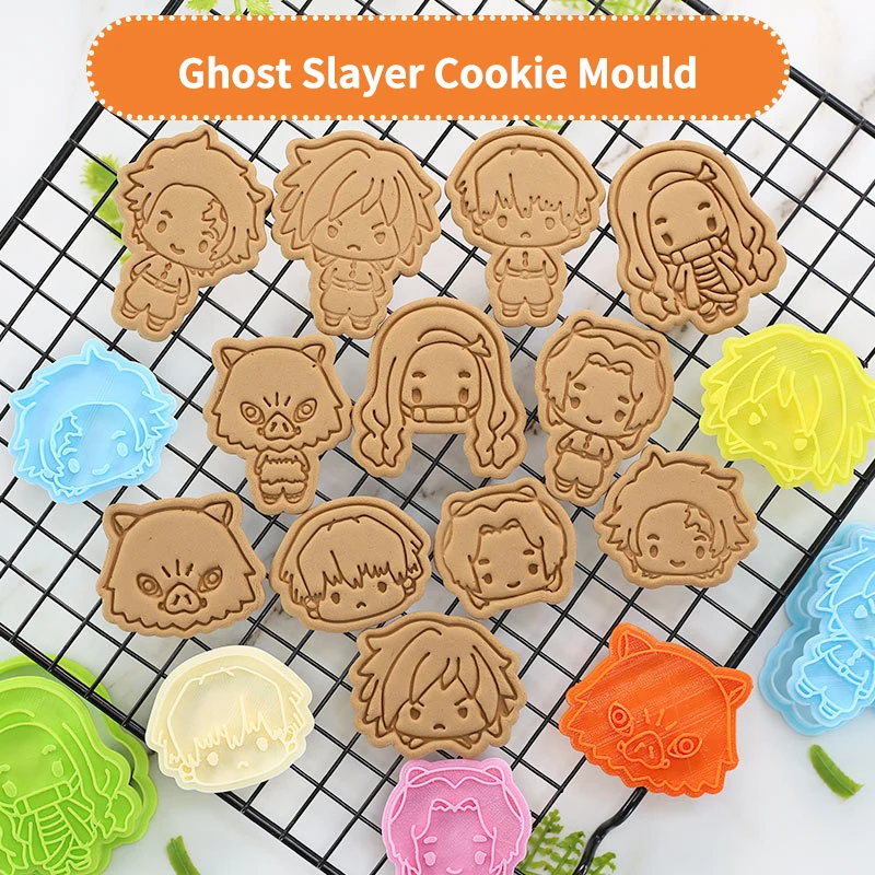 

Baking Mold Anime Demon Slayer Cartoon Cookie Cutter 3d Stereo Press Pastry Decorat Cake Tools Kitchen Biscuit Maker Accessories