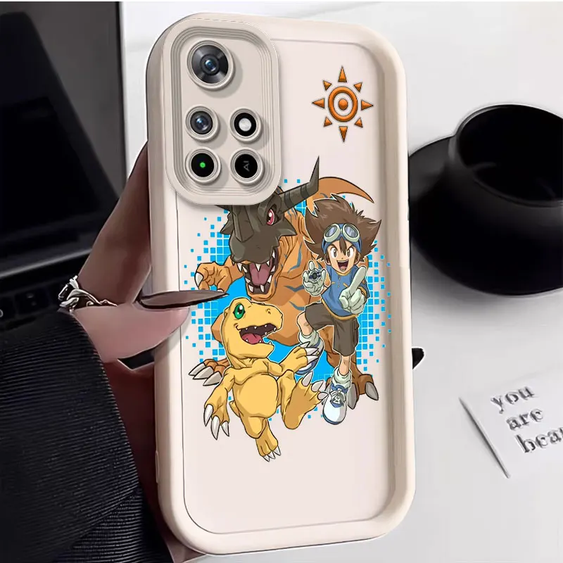 Матовый силиконовый чехол для телефона Xiaomi Redmi Note с аниме Monster Digimon Design защита от