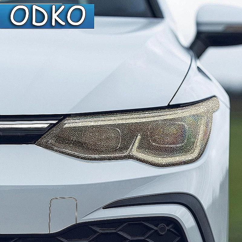 Для Volkswagen VW Golf 8 MK8 R Line GTI 2020 2021 Защитная пленка для фар автомобиля, тонированная в черный цвет, прозрачная наклейка из ТПУ (art.: 3920dc76ade93) - 3920dc76ade93