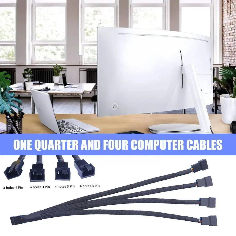 

4Pin PWM Female To 3/4 Pin PWM Adapter Cable For Computer CPU Case Fan Sleeved Power Cable PWM Extension Cables Sleeved Pow H6K0