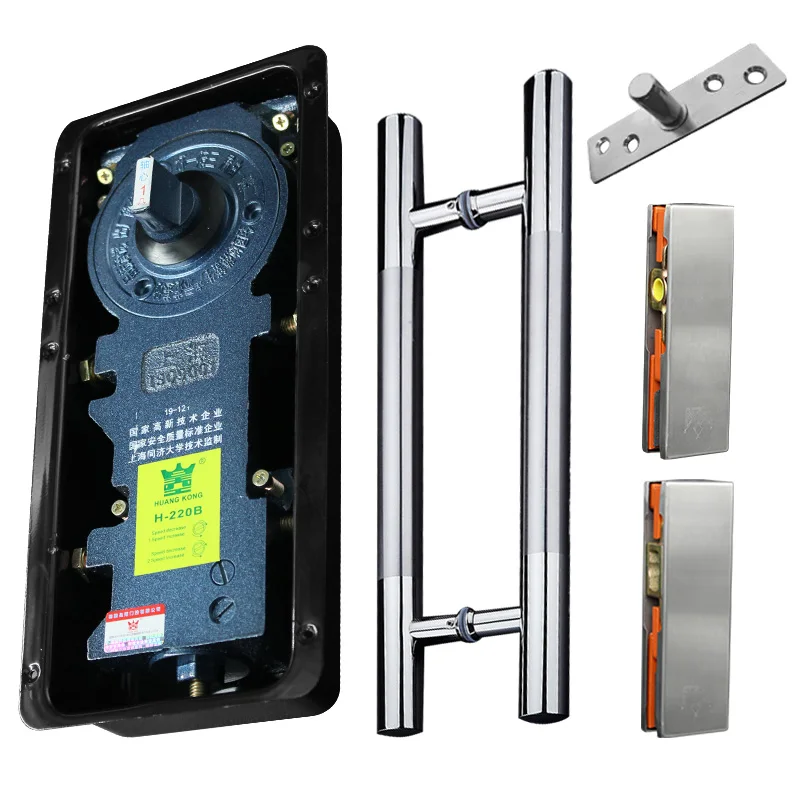

Glass door floor spring 220B handle frameless door full set of hardware accessories door clip upper and lower clip accessories
