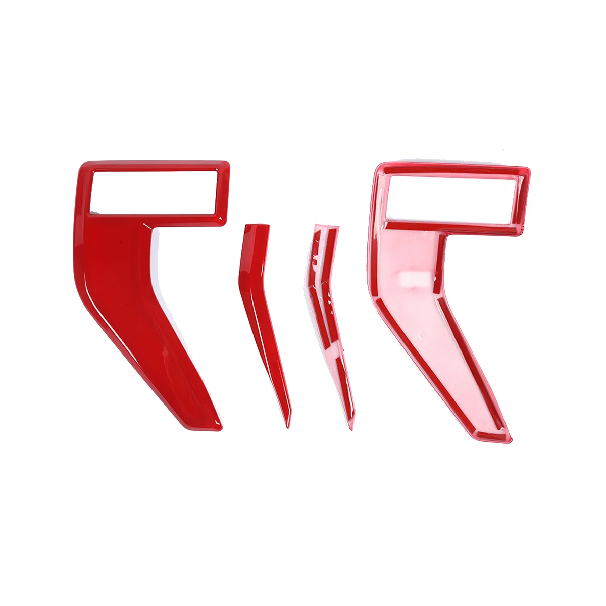 

4Pcs Car Side Vent Trims Cover for 2021-2023 Front Vent Emblem Stickers Red