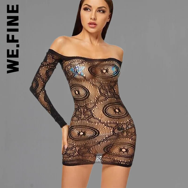 

We.Fine Dress Women Fashion Basic Long Sleeve Backless Bandage Bodycon Sexy Dress Holiday Vestidos Dress Woman Female