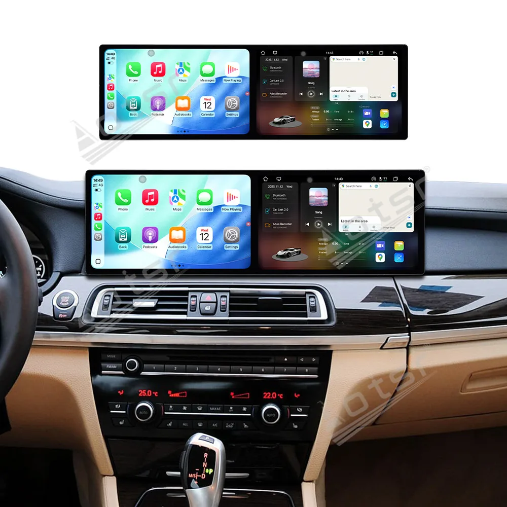 Фото Android 15.0 двойной 9,1 дюйма для BMW 7 серии F01 F02 F03 2011-2017 Автомобильный carplay Радио Мультимедийный плеер GPS-навигация Стерео WIFI №2