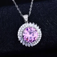 europe and the united states new large carat imitation argyle pink diamond pendant high carbon diamond micro set necklace