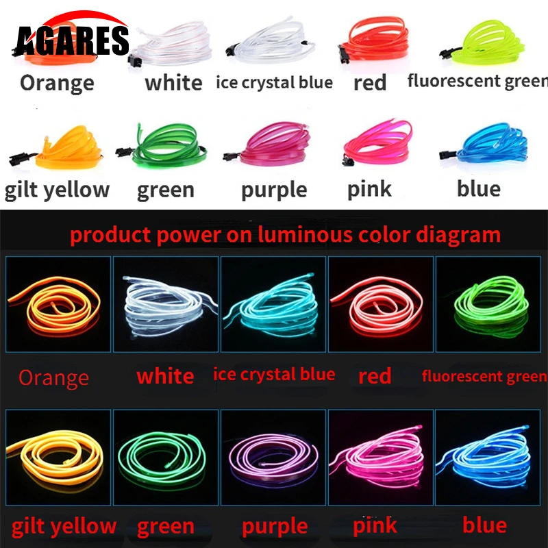 

Аксессуары для салона автомобиля, 5 м, атмосферная лампа EL, холодсветильник, линия с USB, сделай сам, декоративная приборная панель, консоль, Ав...