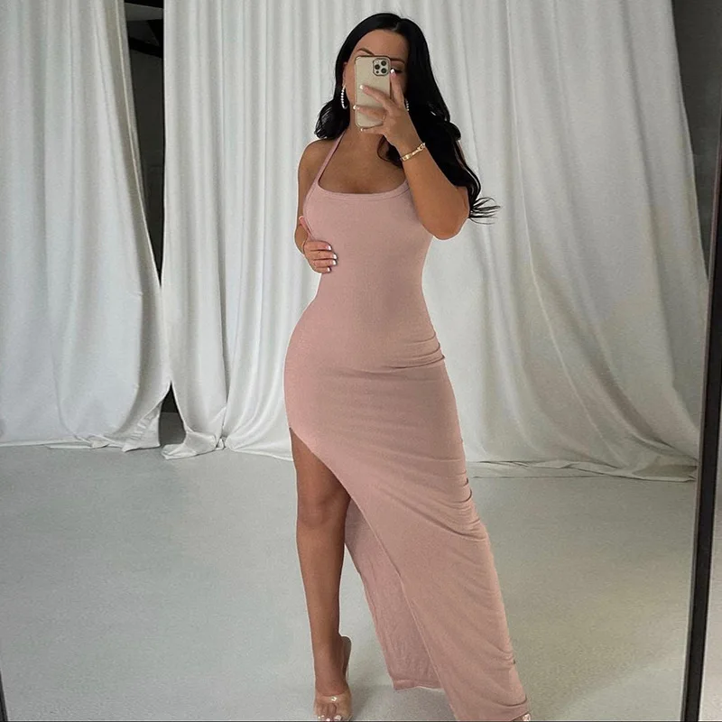 

Новинка лета 2022, женские сексуальные легкие Модные Взрослые платья с высоким разрезом и красивой задней талией