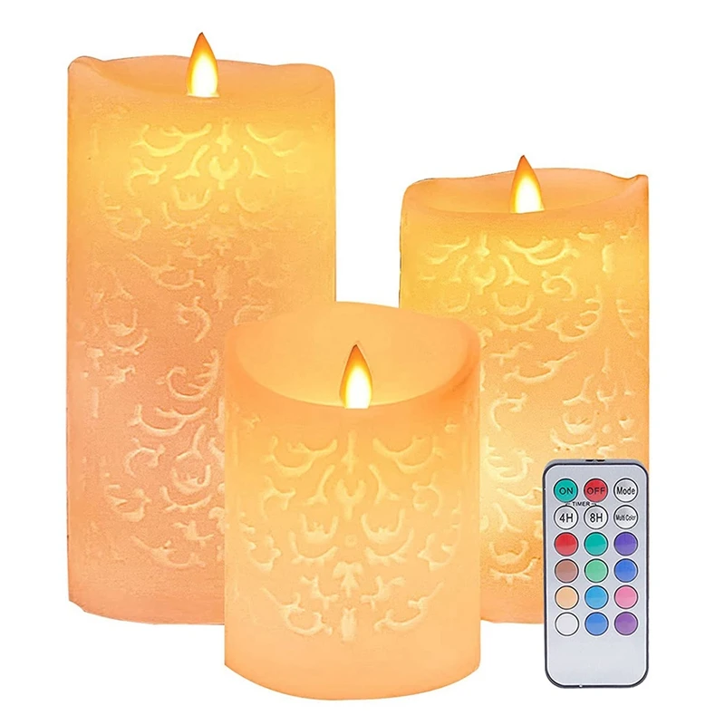 

Flameless Candles,With Remote Control Timer Function,For Night Lights Wedding Church Decoration Christmas Easter Party