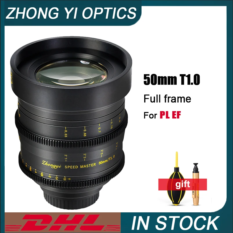 Zhongyi 50 мм T1.0 PL/EF кино объектив с ручной фокусировкой для ARRI RED SONY CineAlta AJA CION