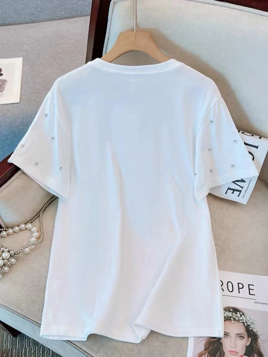 Женская блузка с коротким рукавом белая черная розовая свободного покроя