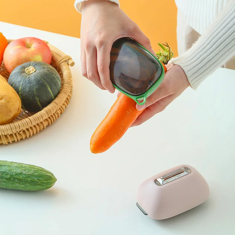 

1PC Vegetable Fruit Peeler with Storage Box Stainless Steel Potato Carrot Peeler Multifunctional Convenient Small Kitchen Tems