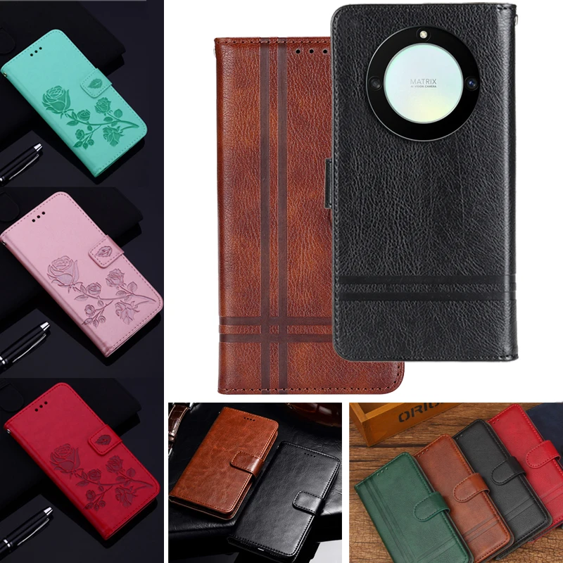 Чехол с милым котом и пчелой для Honor X40 5G кожаный чехол слотом карт книга телефона X