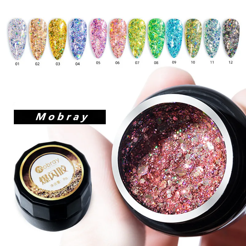 

8ml Reflective Gel Polish Multi-Color Nail Glitter For Manicure Semi-permanent Varnish Nail Art Design Accessories Supplies