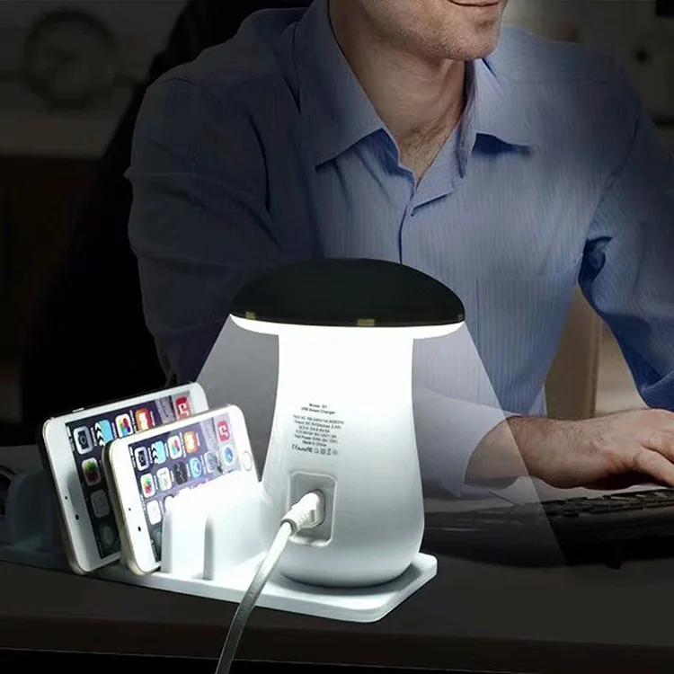 electronic product creative mushroom lamp usb mobile phone charger stand desktop charging station free global shipping