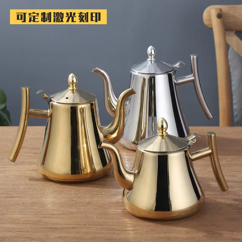 Stainless Steel Insulated Heatable Water Kettle Infuser Filter Tea Pot Stovetop Induction Cooker Coffee Home Kitchen Cookware 2L