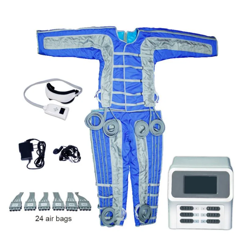 

24 Pcs Air Bags Pressure Presoterapia Blue Colors Vest Body Lymphatic Drainage Cellulite Reduction Fat Removal Machine