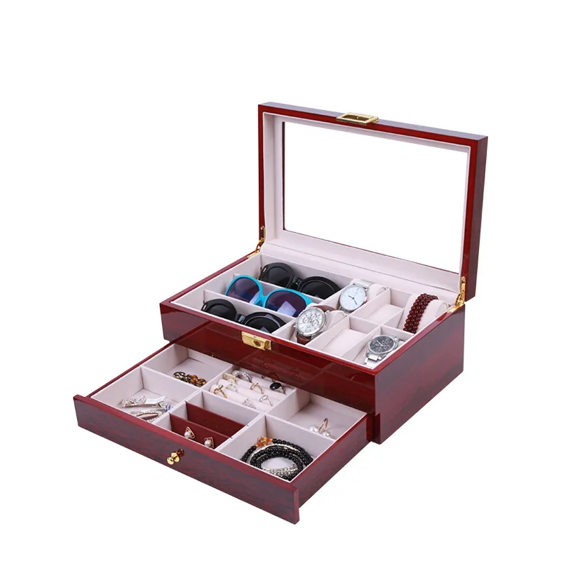 

6 slots luxury fashion men home wooden watch box top quality watch storage box for men Watches sunglass box 200803-27