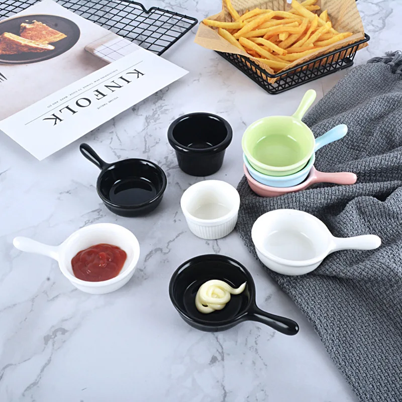 Керамический маленький кувшин для молока и соуса с короткой ручкой блюдо в