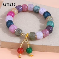 kymyad candy color resin beads bracelets for women korea trendy fashion bohemian bijoux colorful beaded bracelet fashion jewelry