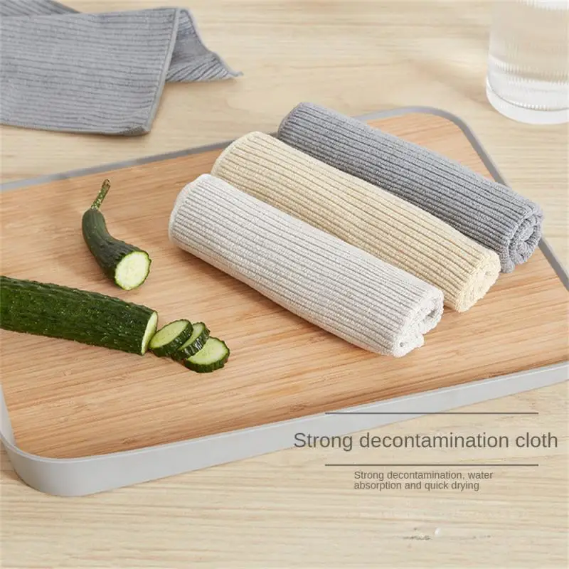 

Dish Towel 30×40cm Strong No Dead Corners Absorbent Non-stick Oil Modern Minimalist Cleaning Cloths Dishwashing Towel Stripes