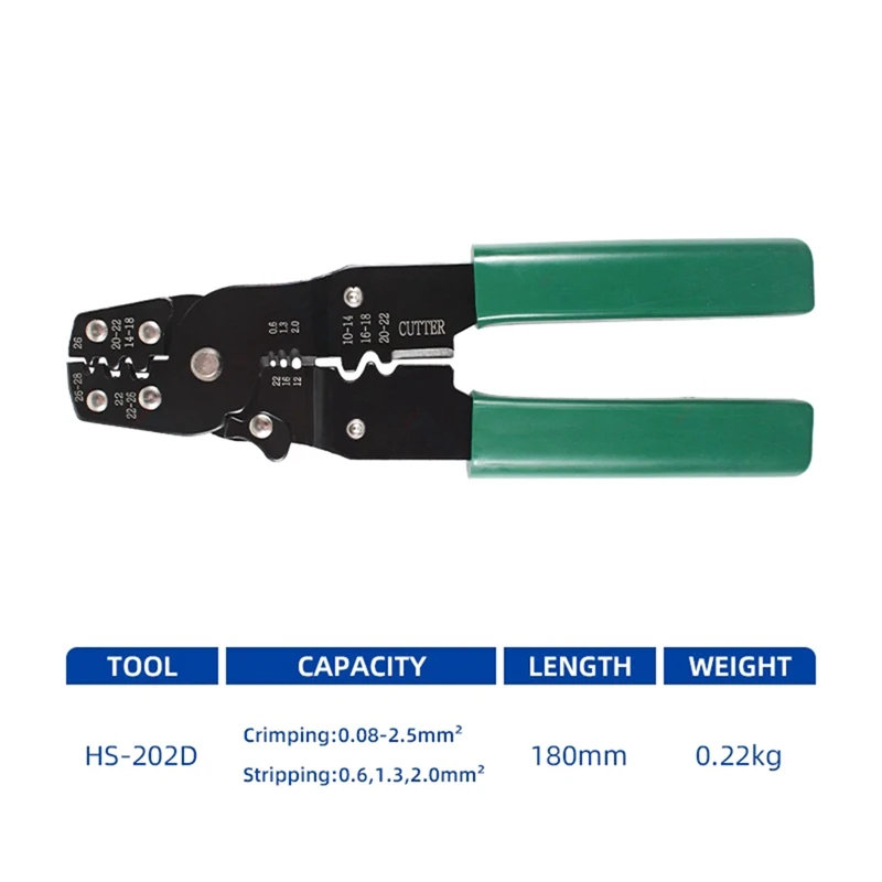 HS-202D многофункциональные обжимные плоскогубцы OT/UT0.08-2.5 ² холоднопрессованные для