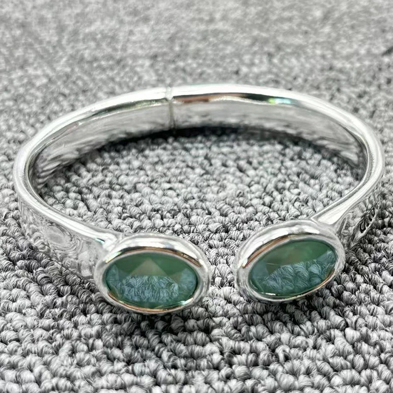 

Bestselling European and American Fashion Electroplated 925 Silver High Quality Treasure Green Bracelet Women's Jewelry Gift